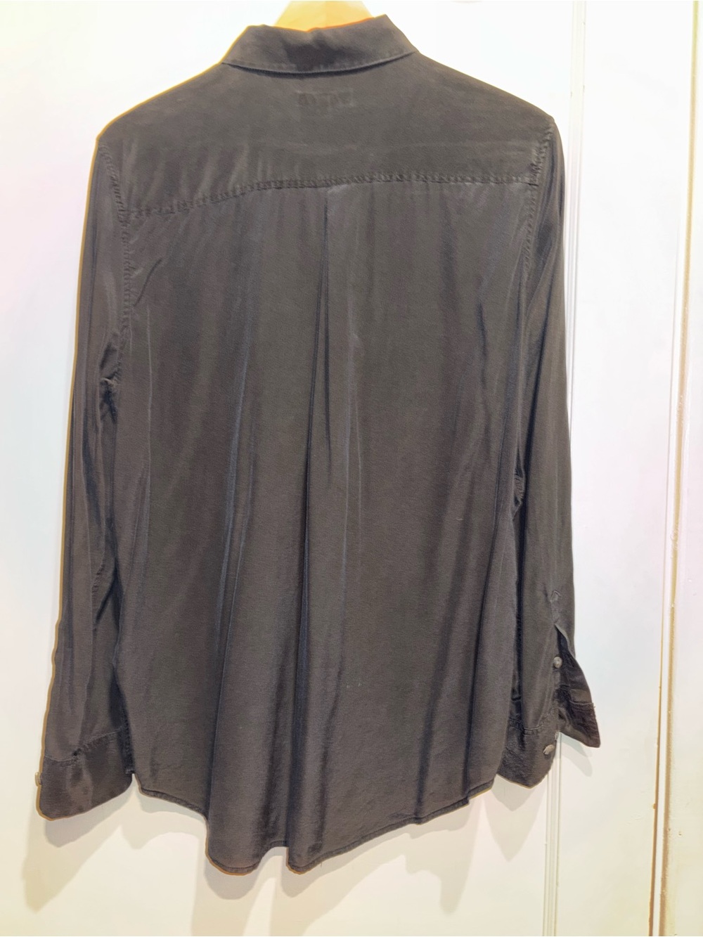 Equipment Silk Black Long-Sleeve Button-Up Shirt - Picture 2 of 4